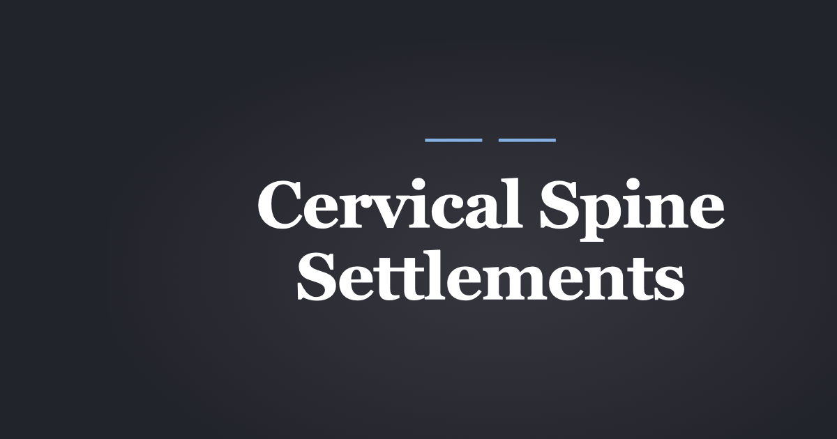 Cervical Spine Injury Settlements in Salt Lake City