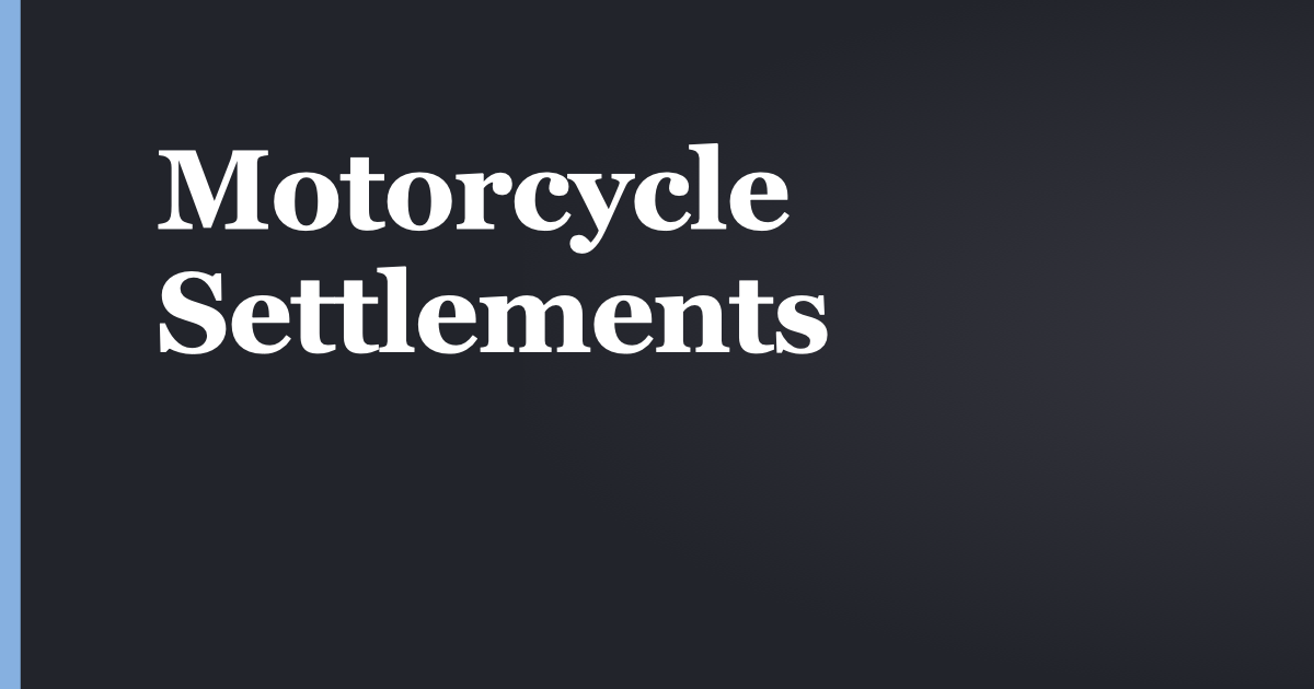 Motorcycle Accident Settlements in Salt Lake City
