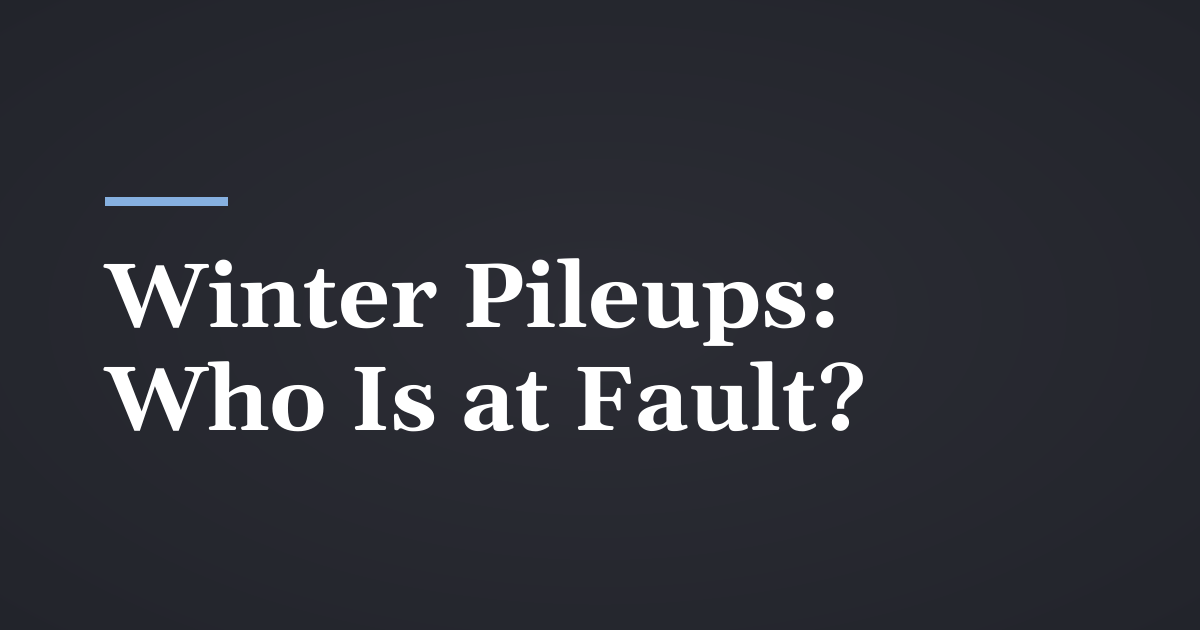 Black Ice and Chain Reactions: Who Is at Fault in a Utah Winter Pileup?